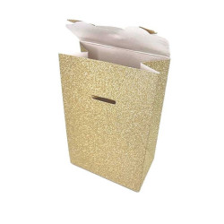 12 piccole scatole regalo con patta glitterata 7,5x4,5x11 cm - Dorato