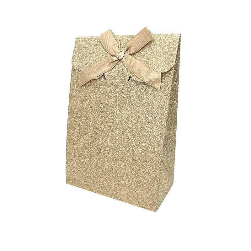 12 piccole scatole regalo con patta glitterata 7,5x4,5x11 cm - Dorato