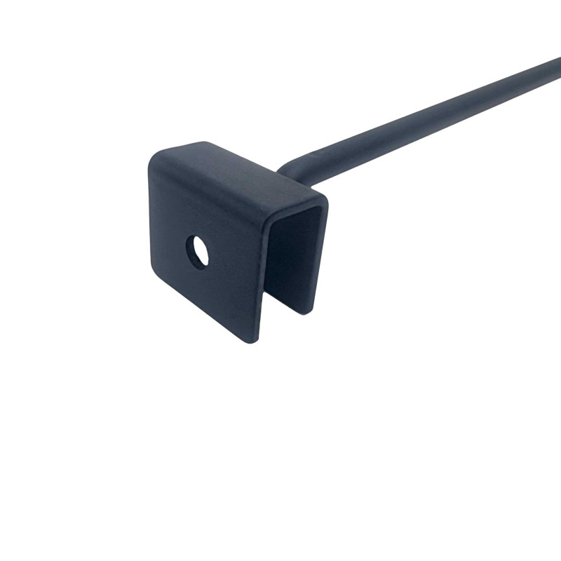 Bras droit en acier pour barre de charge 35cm - Noir mat