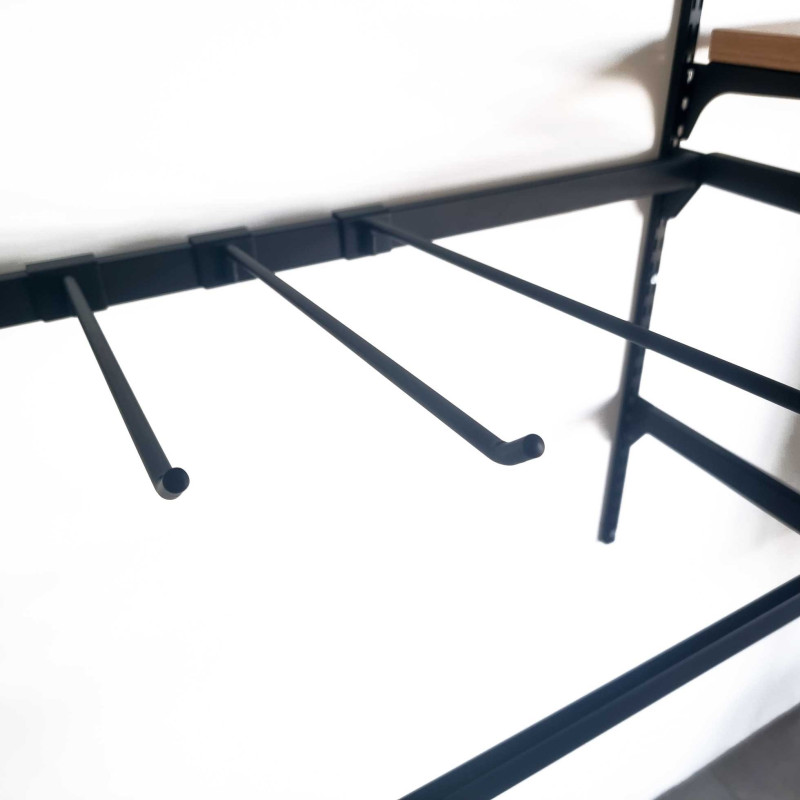 Bras droit en acier pour barre de charge 40cm - Noir mat