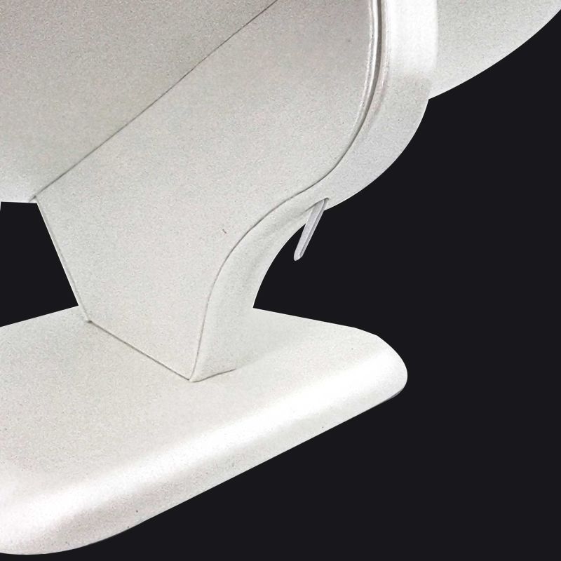 Petit buste bijoux rond en simili cuir blanc nacré - 14cm