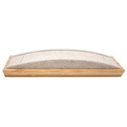Espositore bombato per braccialetto in legno di bambù e cotone beige naturale