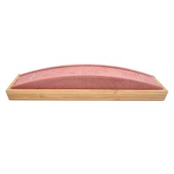 Espositore bombato per braccialetto in legno di bambù e alcantara rosa