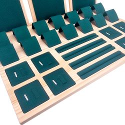 Vassoio da esposizione per gioielli e accessori - Similpelle verde smeraldo