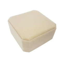 6 astucci per orologi in velluto beige crema 9x9 cm