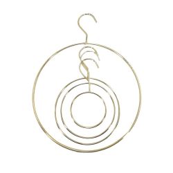 Set di 10 ganci rotondi per foulard in metallo dorato - Ø18 cm