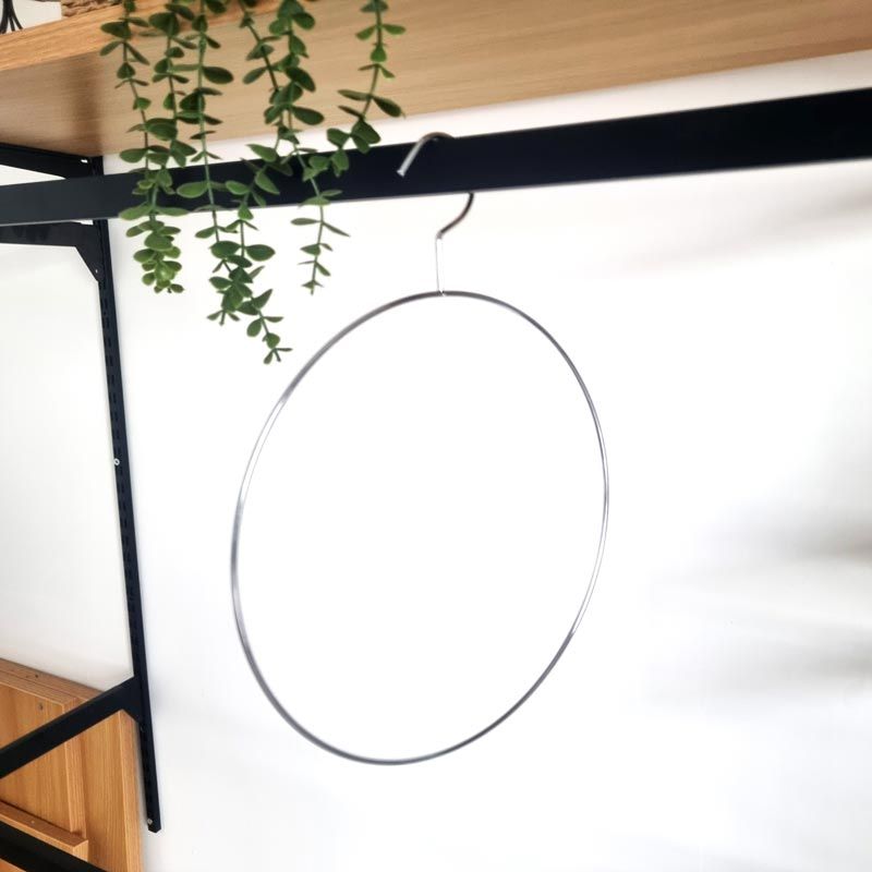 10 grands cintres rond pour écharpe en métal chromé - Ø30cm