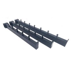 Braccio rettangolare con terminali di separazione 35 cm - Nero opaco