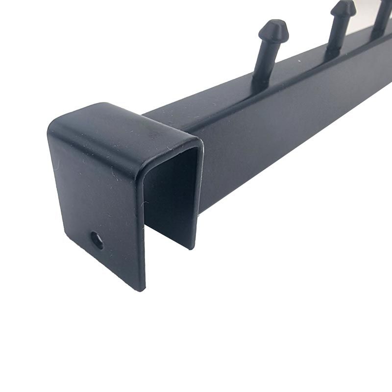 Bras rectangulaire avec embouts de séparation 35cm - Noir mat