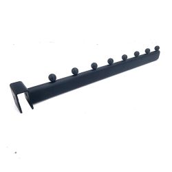 Braccio dritto liscio in acciaio con superficie arrotondata e sfere di separazione 40 cm - Nero opaco