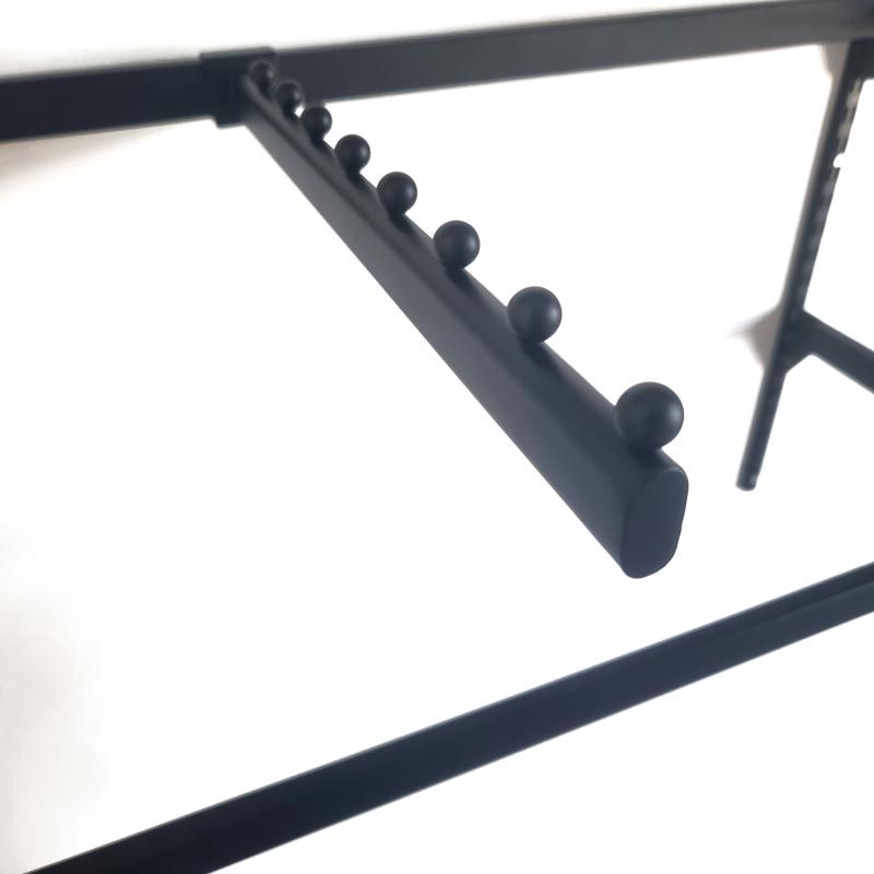 Bras droit lisse en acier surface arrondie avec boules de séparation 40cm - Noir mat