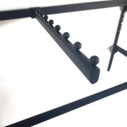 Braccio dritto liscio in acciaio con superficie arrotondata e sfere di separazione 40 cm - Nero opaco