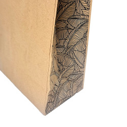 50 sacchetti in carta kraft liscia con manici intrecciati - 18x8x24 cm - nero