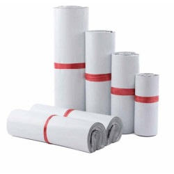 Set di 100 buste da spedizione in plastica grigio chiaro antistrappo 28x38 cm