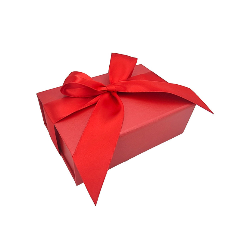 Petite boîte cadeaux rigide pliable 12x18x6cm - Rouge