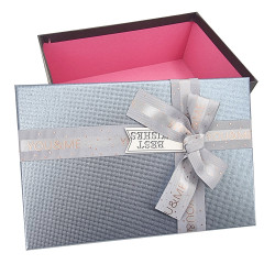 Grande scatola regalo bicolore con coperchio iridescente 16x23x9 cm - Argento