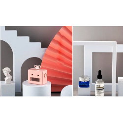 Set di 4 articoli decorativi per vetrina in schiuma bianca - Porte