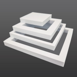 Set di 4 articoli decorativi per vetrine in schiuma bianca - Quadrato