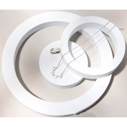 Set di 5 articoli decorativi per vetrine in schiuma bianca - Cerchio