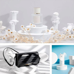 Set di 5 articoli decorativi per vetrine in schiuma bianca - Cerchio