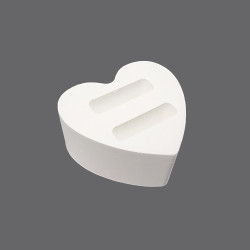 Piccolo espositore per 2 anelli a forma di cuore