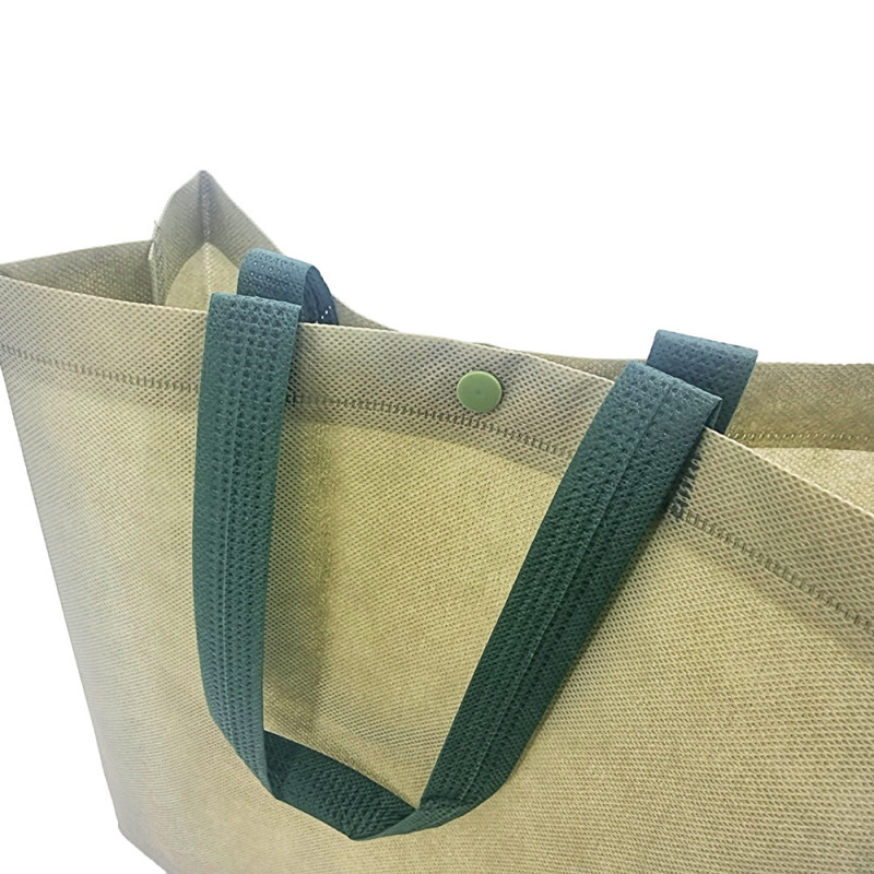 Borsa shopping in tessuto non tessuto con manici verde salvia, borsa riutilizzabile