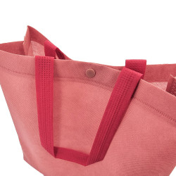 12 borse shopping piccole in tessuto non tessuto 22,5x25x10 cm - Rosa cipria