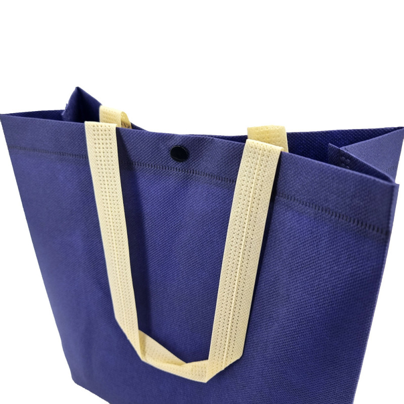 Piccola borsa shopping con manici in tessuto non tessuto blu notte