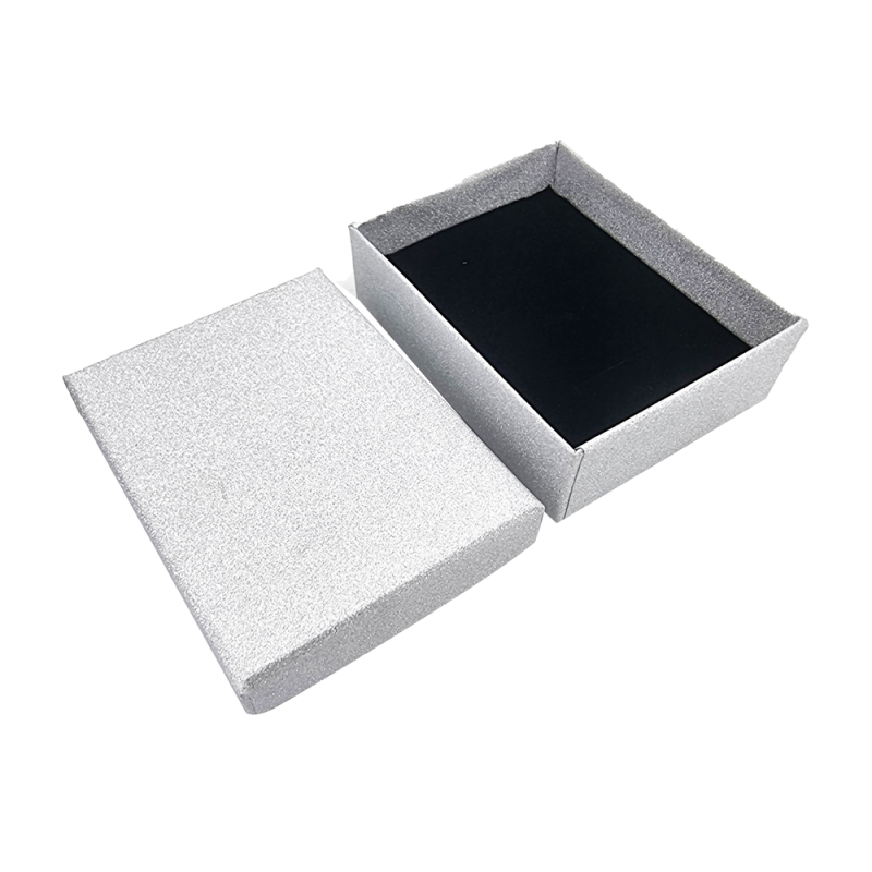 12 piccoli portagioielli per gioielli con paillettes 7x9 cm - Argento
