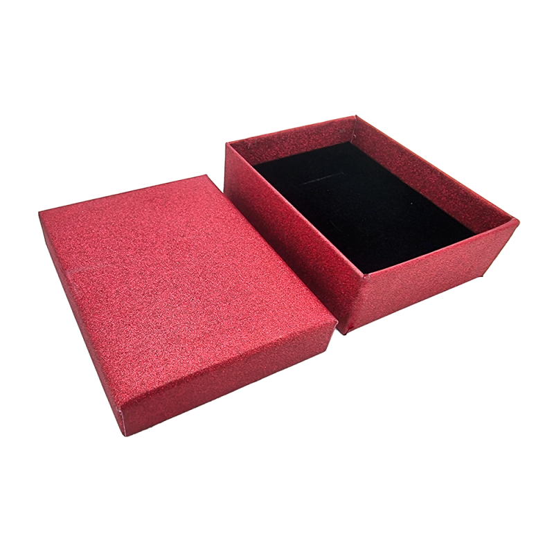 12 piccoli portagioielli per gioielli con paillettes 7x9 cm - Rosso