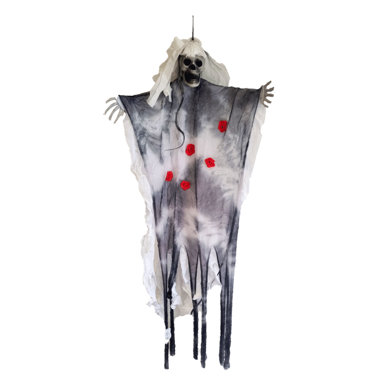 Scheletro femminile di Halloween, scheletro spaventoso da appendere