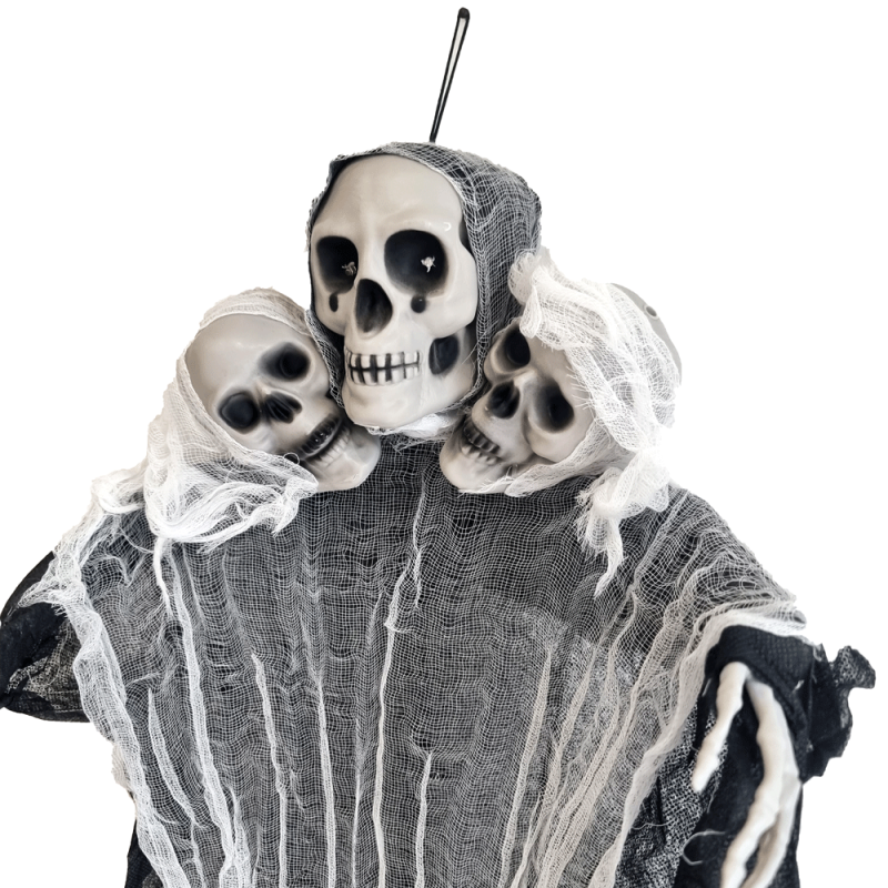 Decorazione di Halloween con falciatrice a 3 teschi da appendere