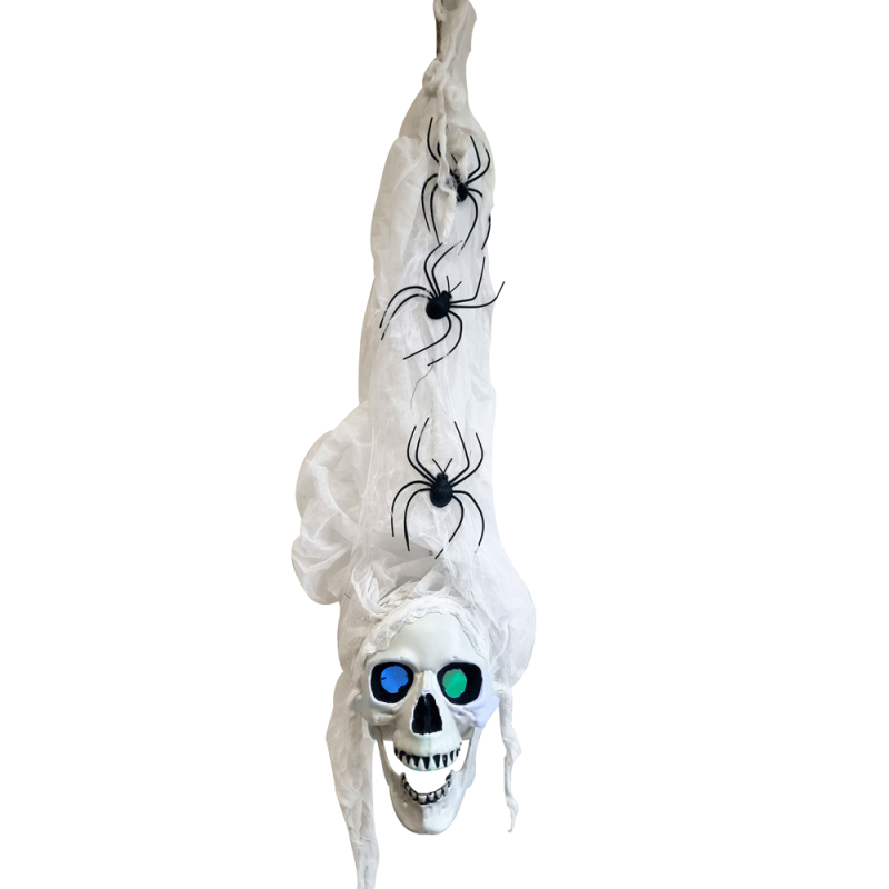 Teschio luminoso di Halloween, decorazione teschio spaventoso da appendere