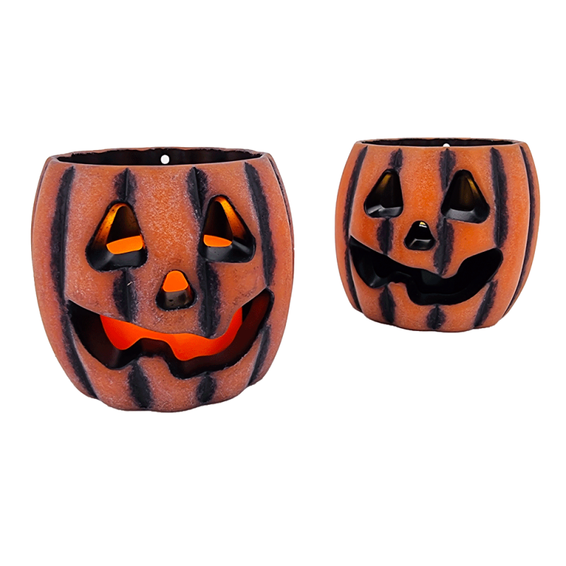 Piccole candele a forma di zucca senza fiamma, candele a LED di Halloween