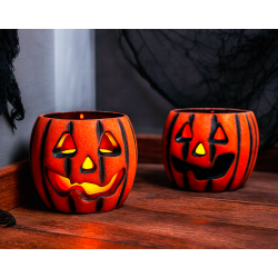 12 candeline senza fiamma a LED - Zucca