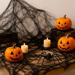 2 ragnatele decorative per Halloween - Nero