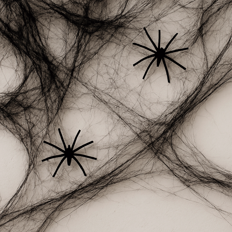 2 ragnatele nere per decorazioni di Halloween