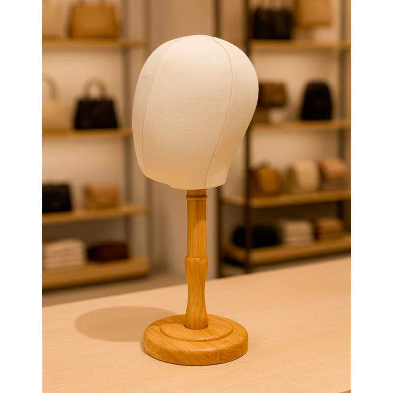 Tête mannequin en bois et coton - Enfant
