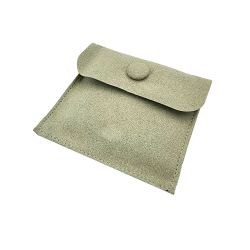 12 astucci in alcantara con supporto per gioielli 8x8 cm - Verde mandorla
