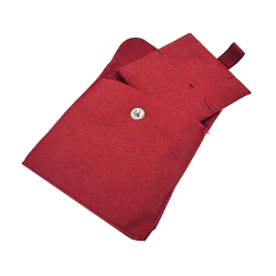 12 astucci in alcantara con supporto per gioielli 8x8 cm - Rosso