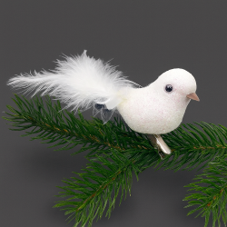 Decorazione per albero di Natale a forma di colomba 3x13 cm