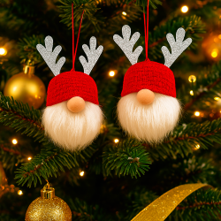 2 decorazioni per l'albero di Natale con Babbo Natale