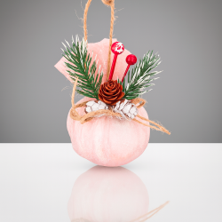 Confezione da 3 palline di Natale da 7 cm - Rosa perlato