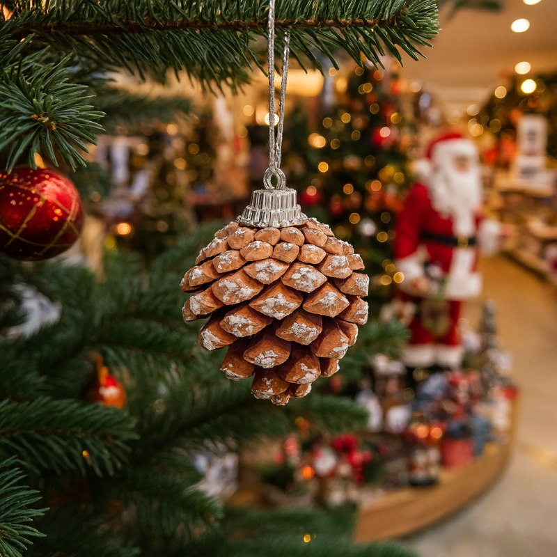 6 pigne naturali da 4 cm per decorare l'albero di Natale