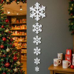 Decorazioni natalizie fiocchi di neve da appendere 1 m
