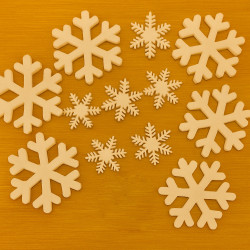 Set di 12 piccoli fiocchi di neve per decorazione vetrina