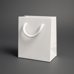 Piccolo sacchetto regalo in carta plastificata bianca 10x6x11cm - venduto in 12