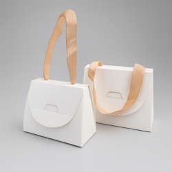 12 bustine regalo a forma di mini borsetta 10x5x7,5 cm - Bianco