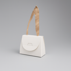 12 bustine regalo a forma di mini borsetta 10x5x7,5 cm - Bianco