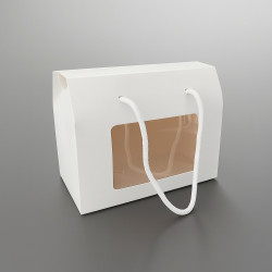 Scatola da trasporto in cartone con finestra 20x11x15,5 cm - bianca
